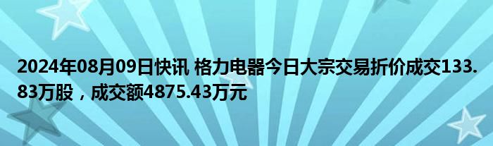 美的集团大宗交易成交8.94万股 成交额540.87万元