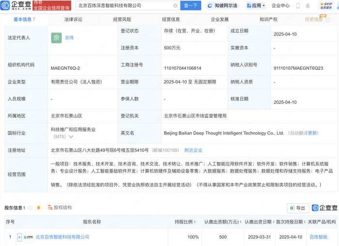 金风科技成立新公司 含AI相关业务