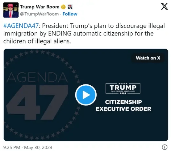 这两类人将失去美国公民身份！美政府废除“出生公民权”获最高法院有利裁决，特朗普：巨大胜利！